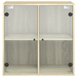 Wall Cabinet with Glass Doors Sonoma Oak 68x37x68.5 cm 836492