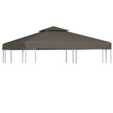 2-Tier Gazebo Top Cover 310 g/m 3x3 m Taupe 44756