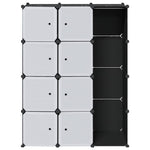 Modular Cabinet 9 Compartments 109x36.5x143 cm Black and White 240497