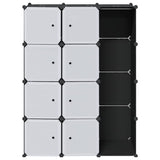 Modular Cabinet 9 Compartments 109x36.5x143 cm Black and White 240497