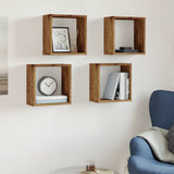 Wall Cube Shelves 4 pcs Old Wood 30x15x30 cm Engineered Wood 856577