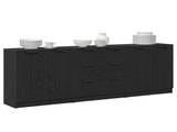 Sideboard 3 pcs Black Oak 180 x 30 x 70 cm Engineered Wood 3332514