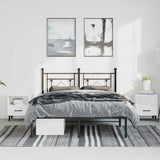 Metal Bed Frame without Mattress with Headboard Black 150x200cm 374341