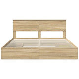 Storage Bed with Drawer Sonoma Oak 200 x 200 cm Engineered Wood 3408426