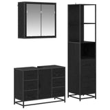 Bathroom Furniture Set 3 pcs Black Oak Engineered Wood 3402565