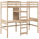 Loft Bed Frame without Mattress 75x190cm Solid Wood Pine 3308550