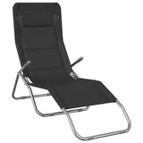 Folding Sun Loungers 2 pcs Black Textilene&Powder-coated Steel 360172