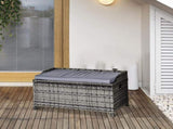 130 L Rattan Garden Storage Box, with Seat - Mixed Grey T3398P322069