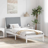 Bed frame White and light grey 75 x 190 cm Solid pine wood 878793
