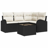Garden Sofa Set 5 pcs Black Poly Rattan 3346027