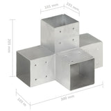 Post Connectors 4 pcs X Shape Galvanised Metal 101x101 mm 145484