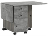 Multi-Storage Six-Person Drop Leaf Dining Table - Mixed Grey T3398P342368