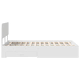 Bed Frame with Headboard White 135 x 190 cm Engineered Wood 3412382