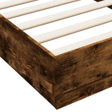 Bed Frame without Mattress with LED Lights Smoked Oak 75x190 cm Small Single 839550