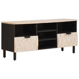 TV Cabinet White Wash Finish 100 x 33 x 46 cm Solid Mango Wood 4017882