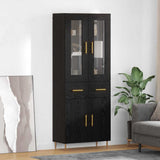 Highboard with Drawer 2 pcs Black Oak Engineered Wood 3416278