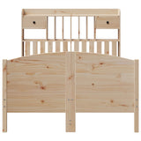 Bookcase Bed without Mattress 135x190 cm Double Solid Wood Pine 3323152