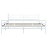 ZNTS Bed Frame with Headboard White 160x200 cm Metal 285299