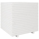 Garden Planter White 70x70x72.5 cm Solid Wood Pine 3282585