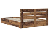 Bed Frame with Drawer Old Wood 140 x 190 cm Engineered Wood 3411978