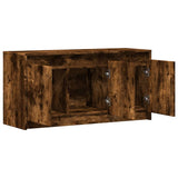 TV Cabinet with LED Smoked Oak 100x34x50 cm Engineered Wood 852212