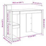 Office Desk White 103.5x56.5x94 cm Engineered Wood 847975
