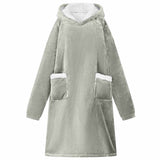 Blanket Hoodie Grey M Fleece and Flannel 42017193