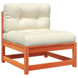 9 Piece Garden Sofa Set with Cushions Wax Brown Solid Wood Pine 3299359