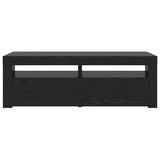 TV Cabinet with LED Lights Black Oak 120x35x40 cm Engineered Wood 862031