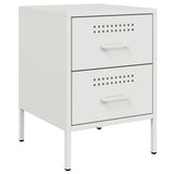 Bedside Cabinets 2 pcs White 36x39x50.5 cm Steel 842933