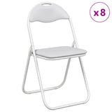 Folding Chair 8 pcs White 48 x 43.5 x 81 cm Faux Leather 42029051