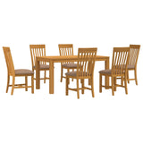 Dining Set 7 pcs Grey Solid Oak Wood 3430374