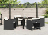 Garden Dining Set 5 pcs Black Poly Rattan 3380685