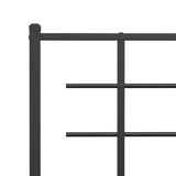 Bed Frame Black Powder-Coated Steel Single Modern Bed Frame 355556