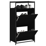 Shoe Cabinet Black 60x34x112 cm Engineered Wood 840029