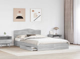Storage Bed Grey Sonoma 135 x 190 cm Engineered Wood 3413108
