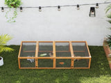 Wooden Rabbit Hutch Cage 6ft with Wire Mesh, Openable Roof, Play Space for Outdoor, Natural Wood T3398P350030