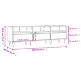 TV Cabinet Smoked Oak 150x30x44.5 cm Engineered Wood 831281
