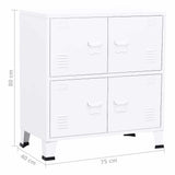 Storage Chest White Steel, plastic 75x40x80 cm Storage Chest 339626