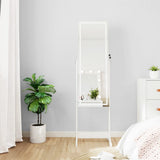Mirror Jewellery Cabinet with LED Lights Free Standing White 353262