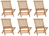 Garden Chair Set of 6 Teak Solid Teak Wood Standard Foldable 3096591