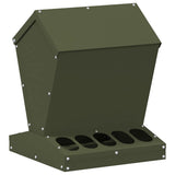 Chicken Feeder Olive Green 30 x 30 x 39 cm Cold-Rolled Steel 874682