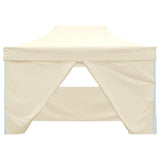 Foldable Tent Pop-Up with 4 Side Walls 3x4.5 m Cream White 42513