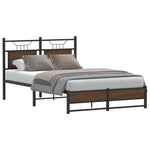 Bed Frame without Mattress Brown Oak 120x190 cm Small Double Engineered Wood 4107013