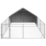 Outdoor Dog Kennel with Run 6x3x1,9 m Galvanised Steel 3329242