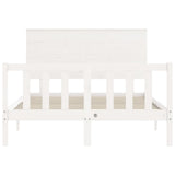 Bed Frame without Mattress White 140x200 cm Solid Wood Pine 3193402