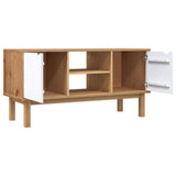 TV Cabinet OTTA Brown and White 113.5x43x57cm Solid Wood Pine 348596