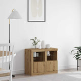 LED Sideboard 2 pcs Artisan Oak 41 x 37 x 67 cm Engineered Wood 863021