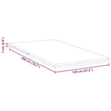 Mattress Topper White 120 x 200 x 7 cm Jaquard Fabric 4106280