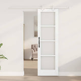 Sliding Door White 61 x 198.5 cm Solid Pine Wood and Glass 3332210